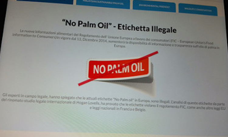 A Expo? È illegale scrivere “senza olio di palma”