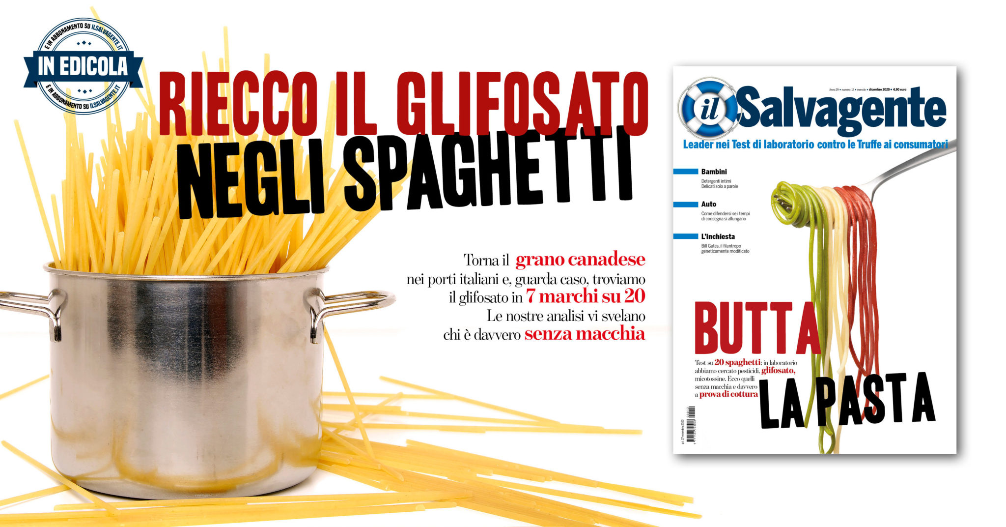 Glyphosate & spaghetti 7 famous italian brands contaminated il