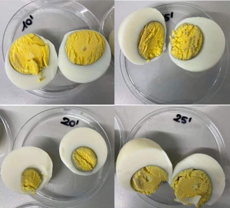 Immagine delle uova sottoposte a cottura