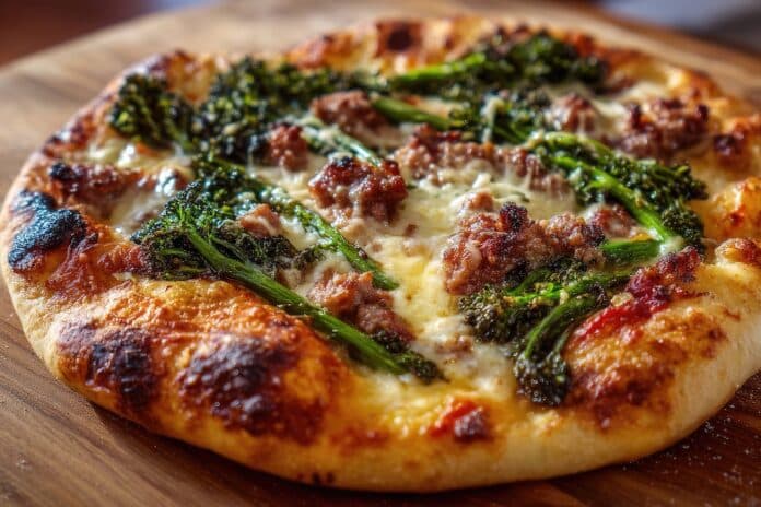 PIZZA FRIARIELLI BOTULINO Pizza with smoked provola, sausage, and rapini PIZZA FRIARIELLI BOTULINO