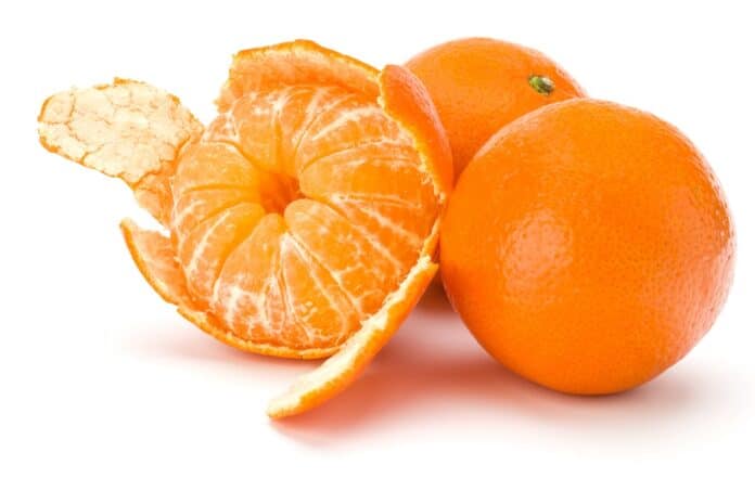 Peeled tangerine or mandarin fruit MANDARINI