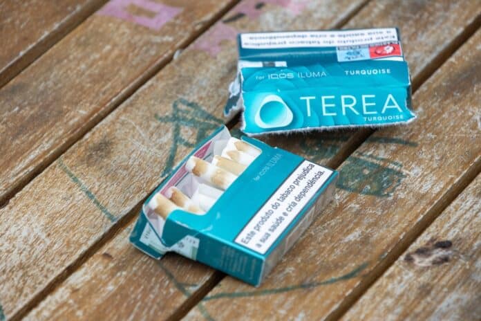 Terea iqos heated tobacco sticks on wood TEREA