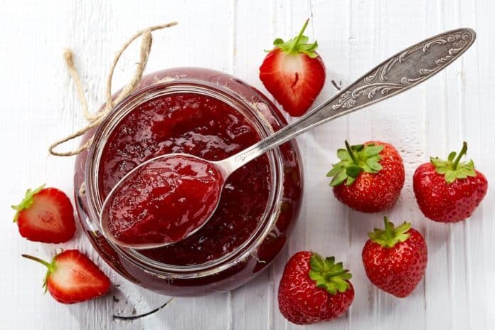 Jar of strawberry jam MARMELLATA